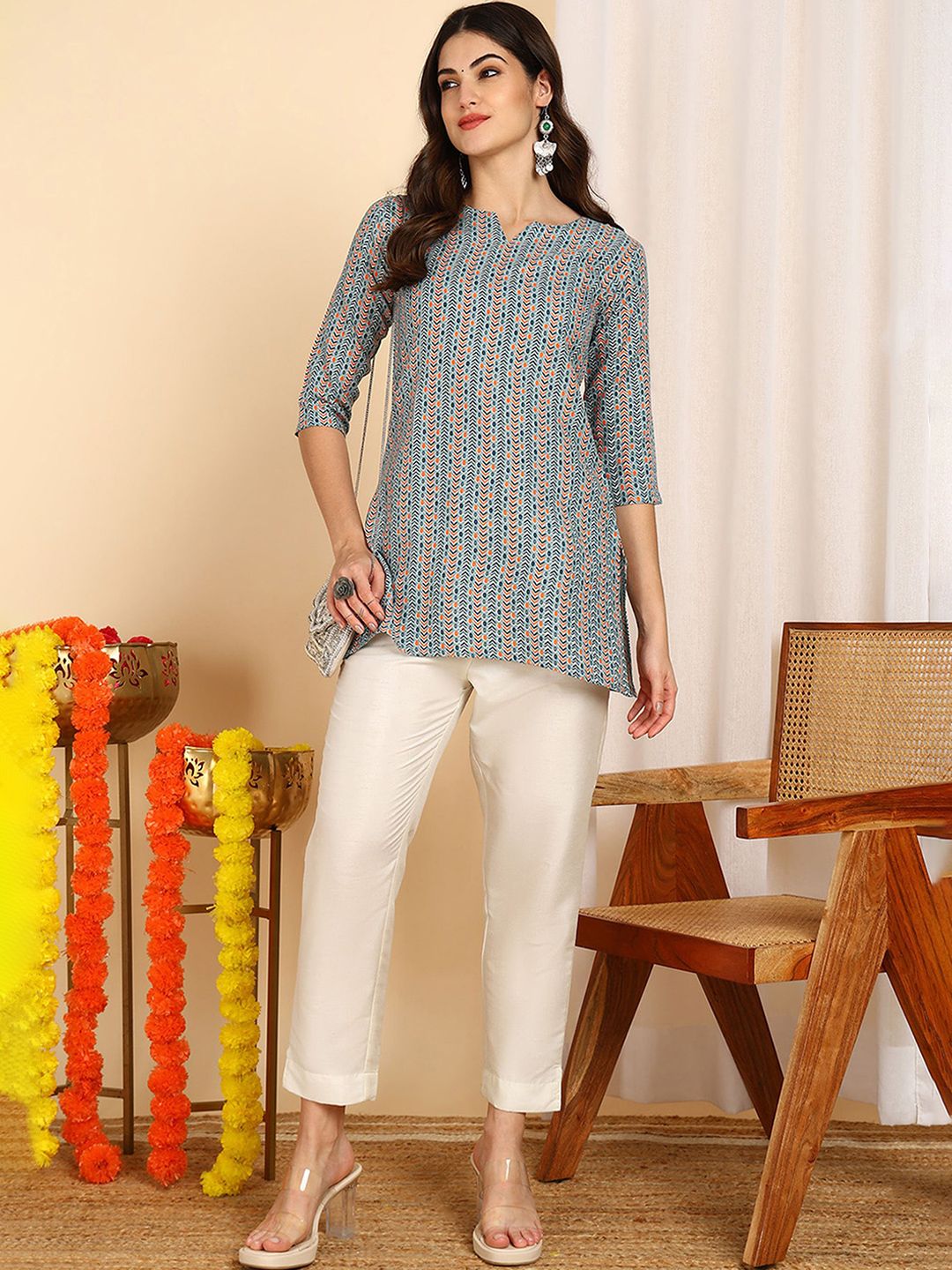 DSK STUDIO Geometric Printed Kurti