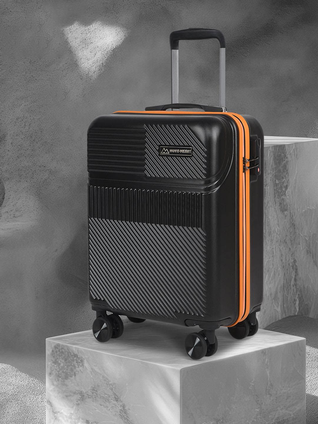 MOVE-MEANT VoyageWare 55cm Polycarbonate Trolley Bag 8 Wheels Spinner Number Lock
