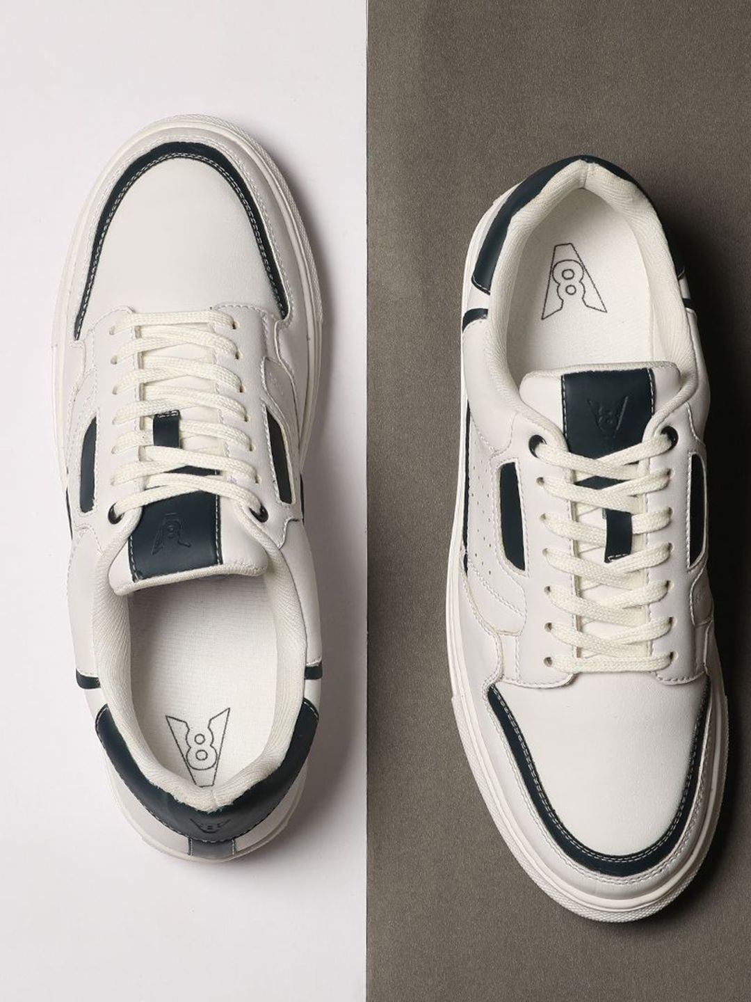 V8 by Ruosh Men Colourblocked Round Toe PU Sneakers