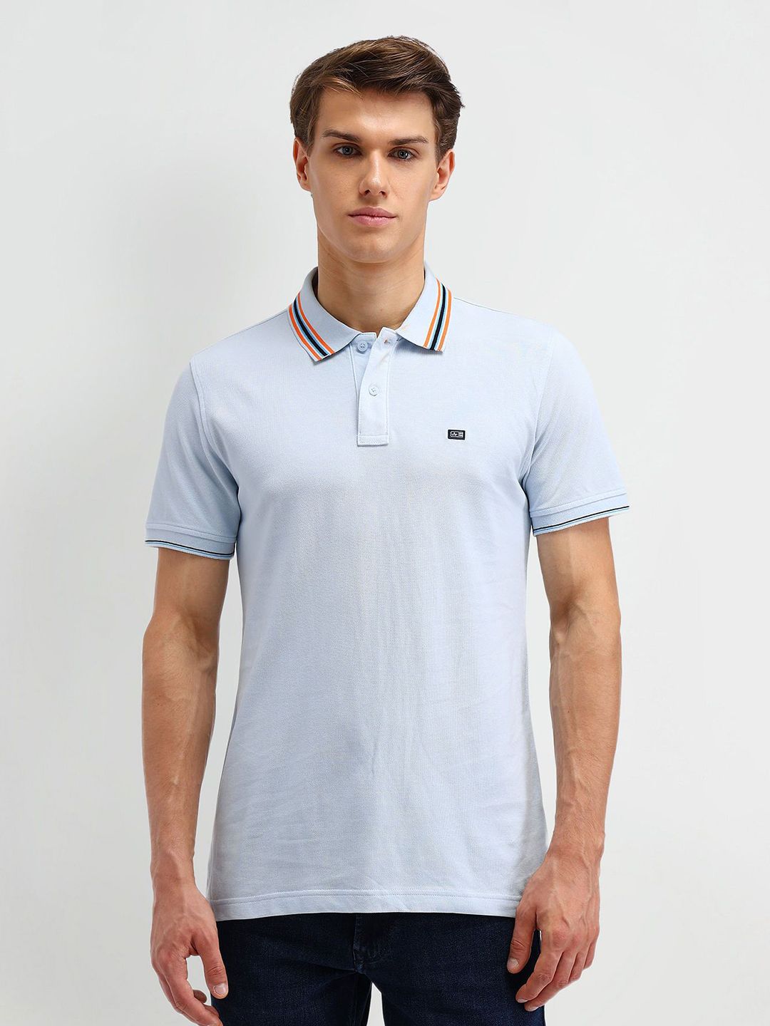 Arrow Sport Men Polo Collar Applique T-shirt