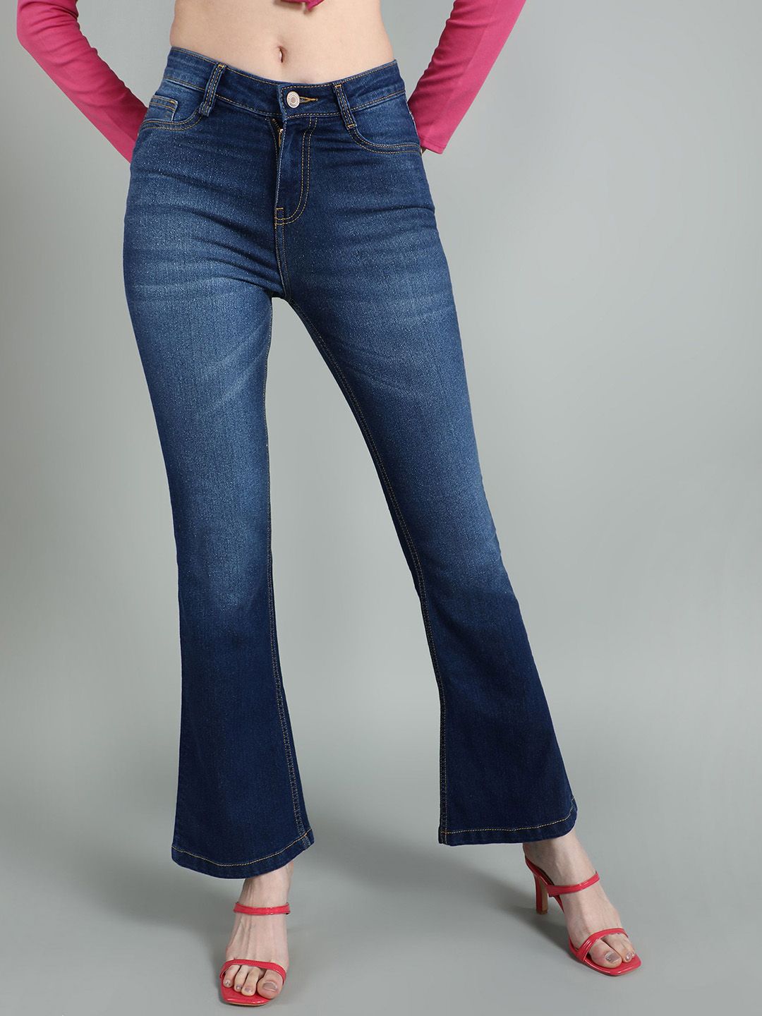 GUTI Women Bootcut Light Fade Stretchable Jeans