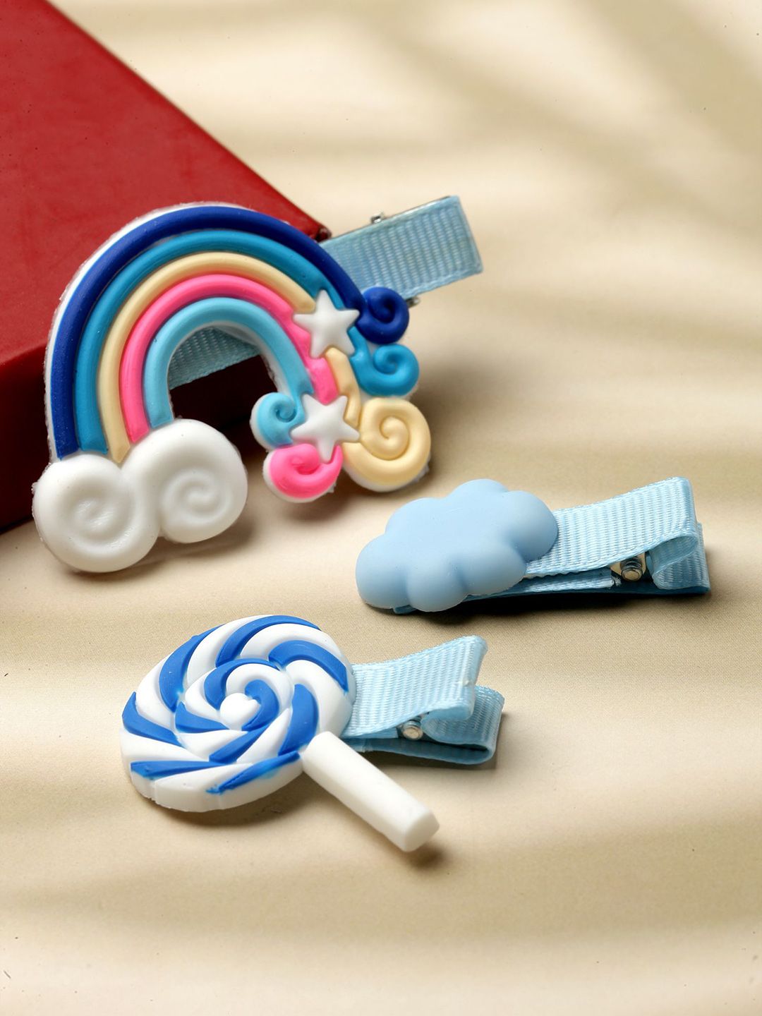 Babymoon Set of 3 Kids Rainbow Clips Hair Accessory