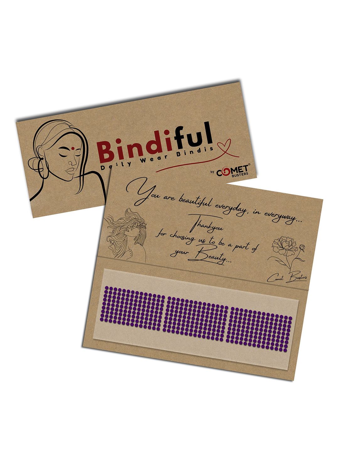 Comet Busters Beautiful Traditional Designer Bindis - Purple