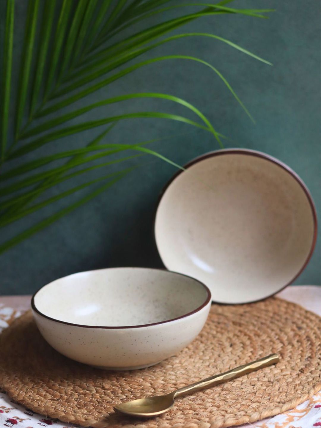 WEAVING HOMES White Bliss 2 Pieces Ceramic Dishwasher and Microwave Safe Serving Bowl