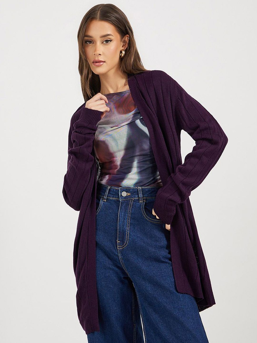 Styli Women Regular Fit Longline Cardigan