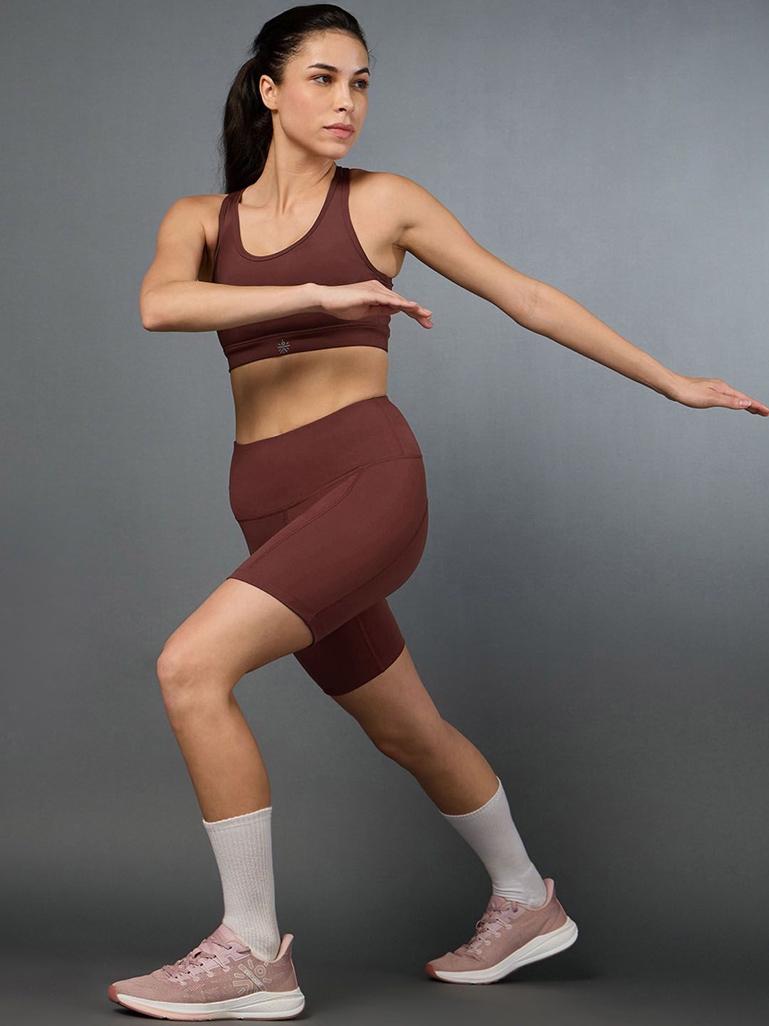Women's Brown Performance Cycling Comflex Shorts 4