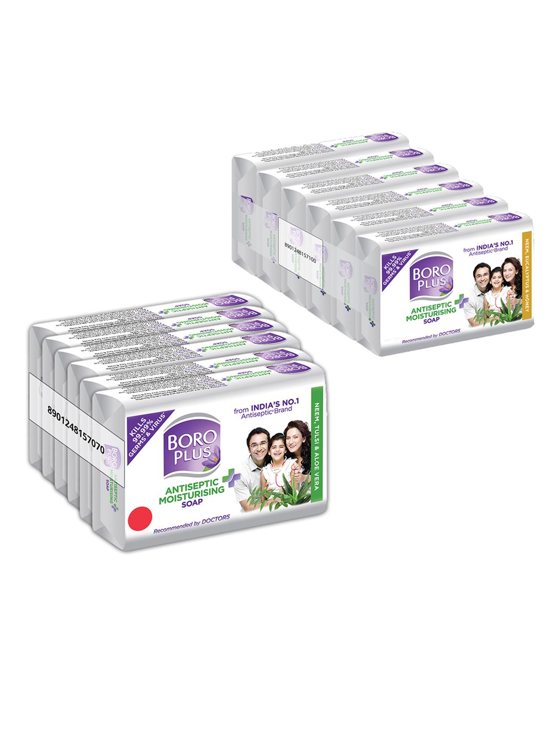 BOROPLUS Set of 12 Antiseptic & Moisturising Soap with Neem – 125 g each
