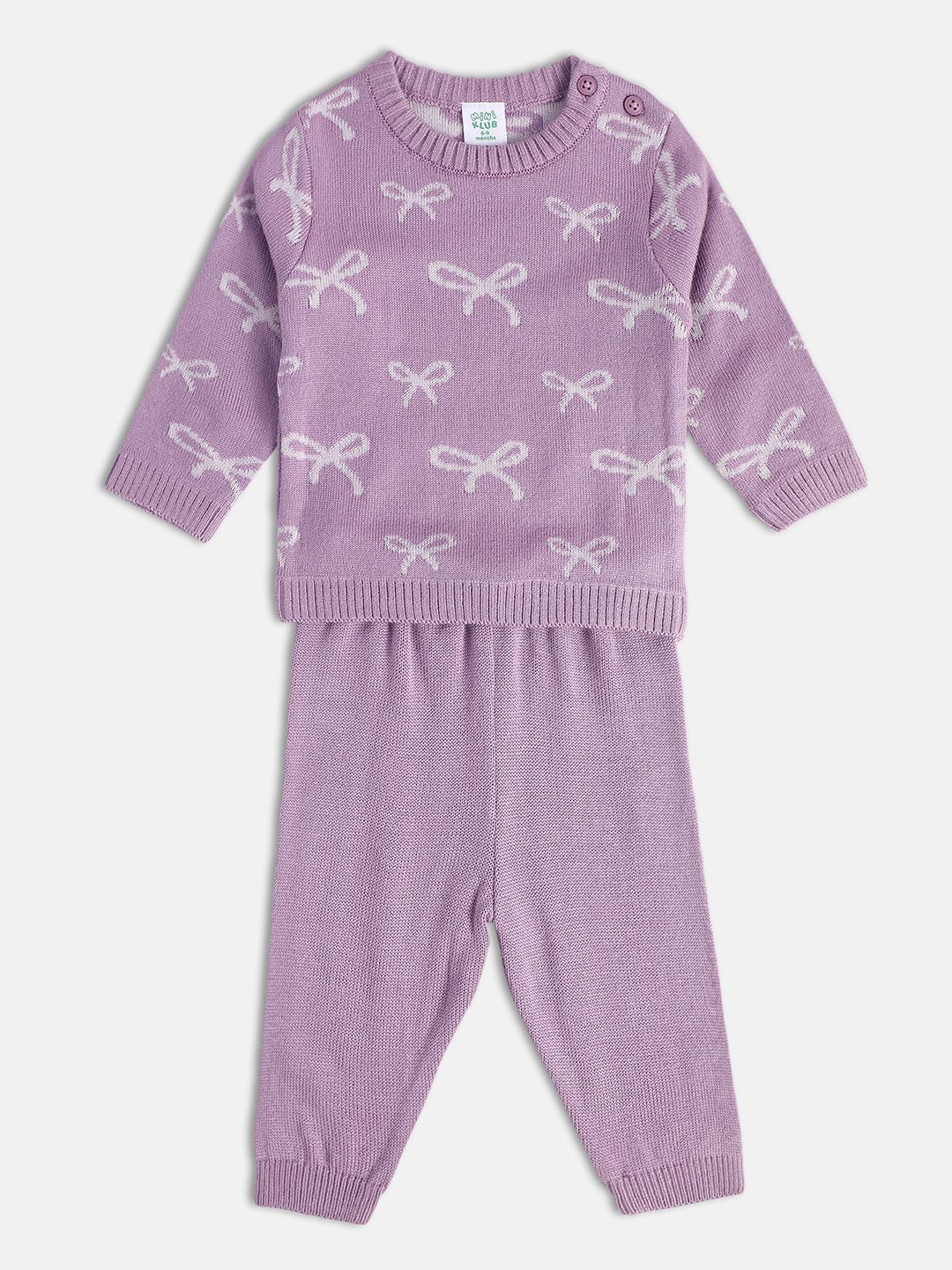 Girls Printed Round Neck Long Sleeves Sweatshirt With Jogger