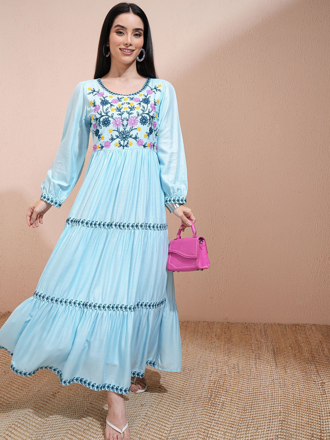 Vishudh Women Ethnic Motifs Printed Maxi Dress