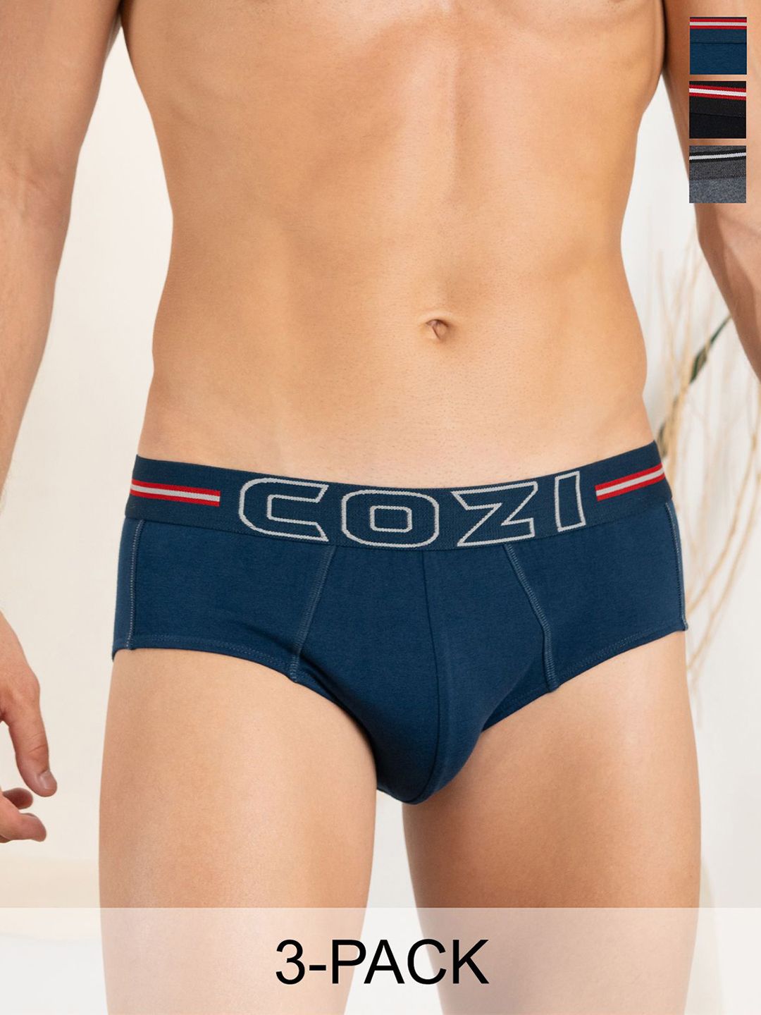 Lux Cozi Men Pack Of 3 Pure Cotton Trunks -COZI_1124_LUXURY_AST1_3PC