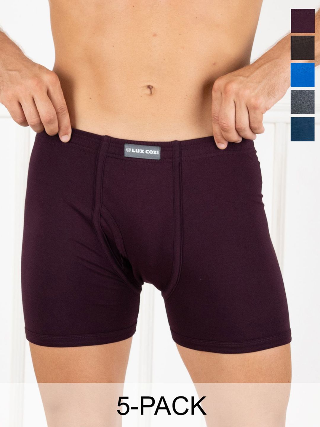 Lux Cozi Pack Of 5 Assorted Pure Cotton Trunk COZI_1126_LUXURY_AST_5PC