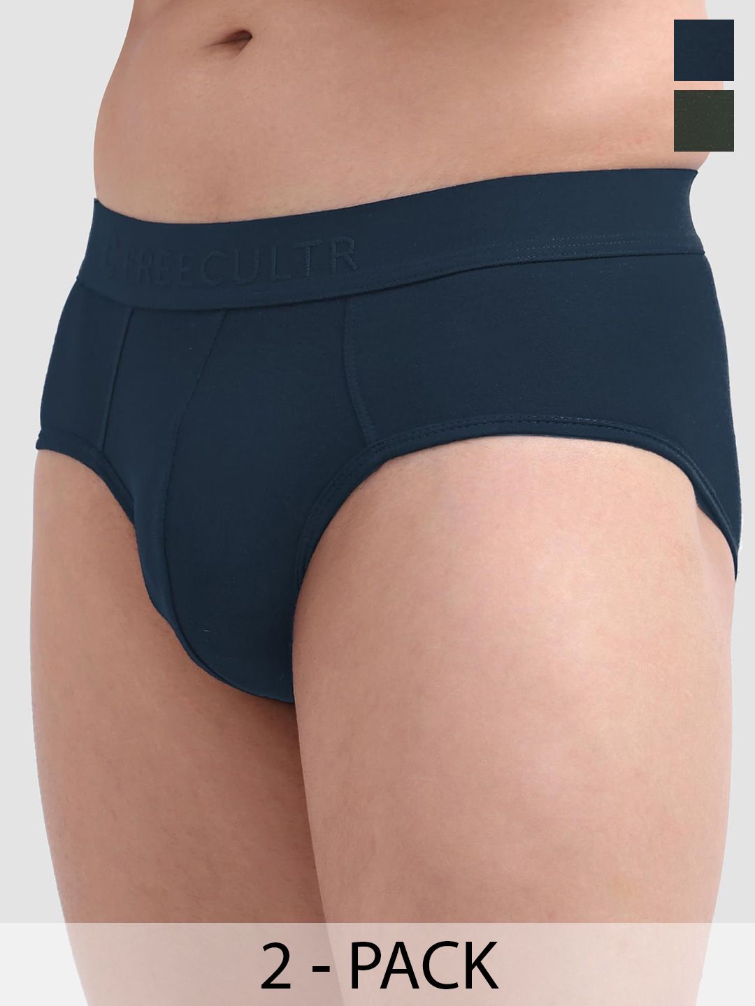 Buy FREECULTR Pack Of 2 Anti Bacterial Ribbed Basic Briefs -  - Apparel for Men