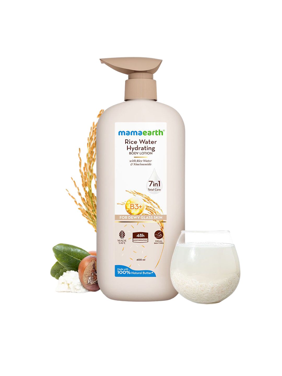 Buy Mamaearth Rice Water Hydrating Body Lotion With Nacinamide   400ml -  - Personal Care for Unisex