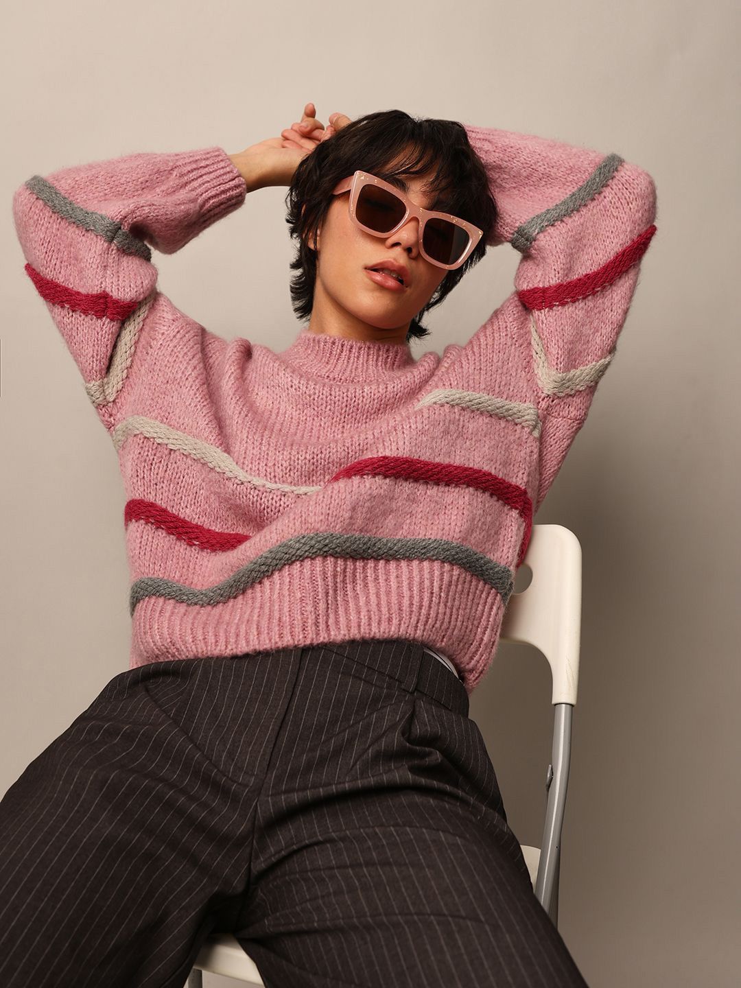 ONLY Women Striped Pullover Sweaters