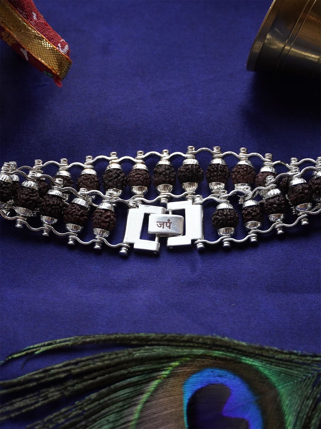 Japam Silver Plated Modern Rudraksha Bracelet