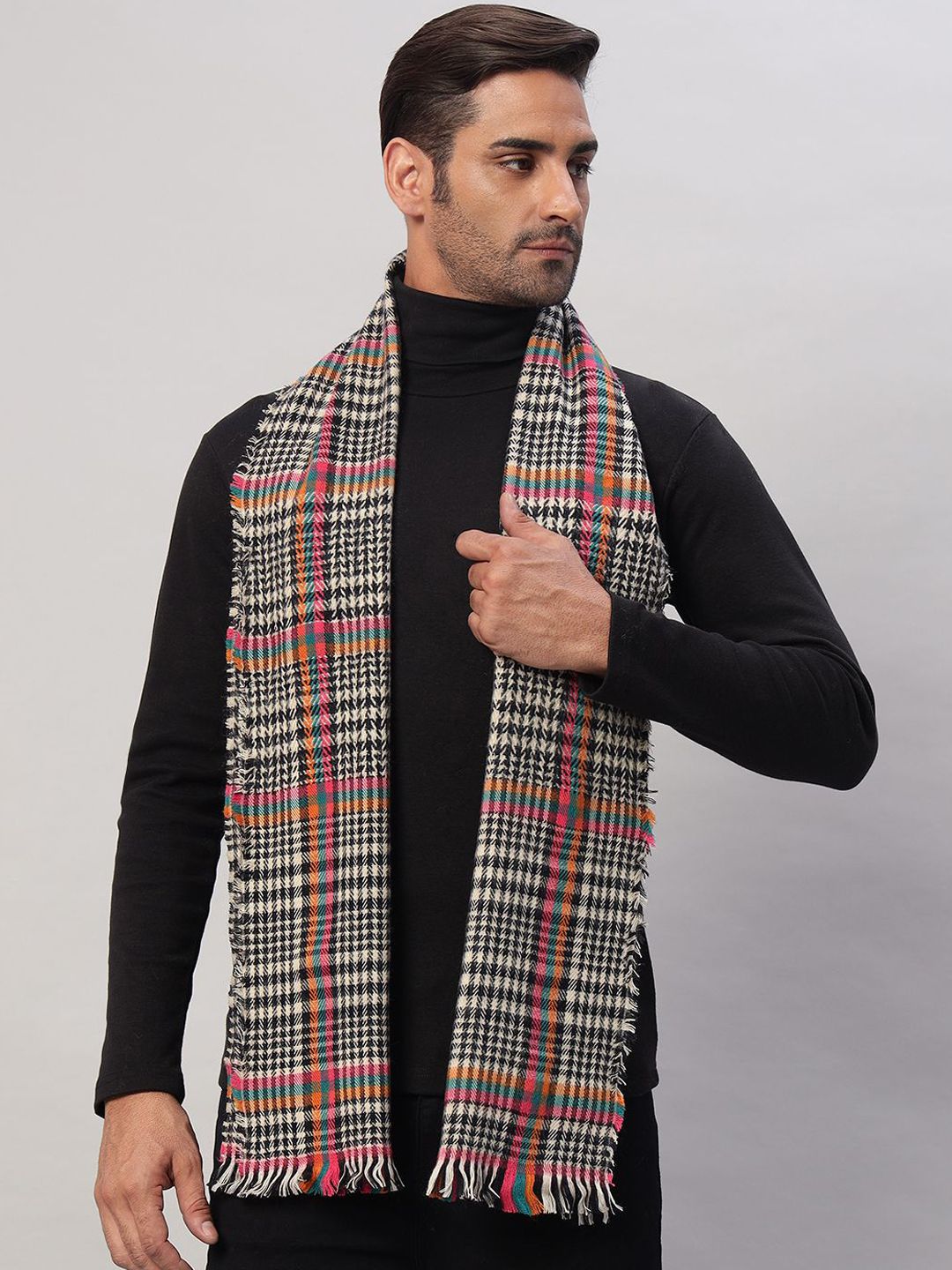 HANDICRAFT PALACE Men Checked Merino Wool Mufflers