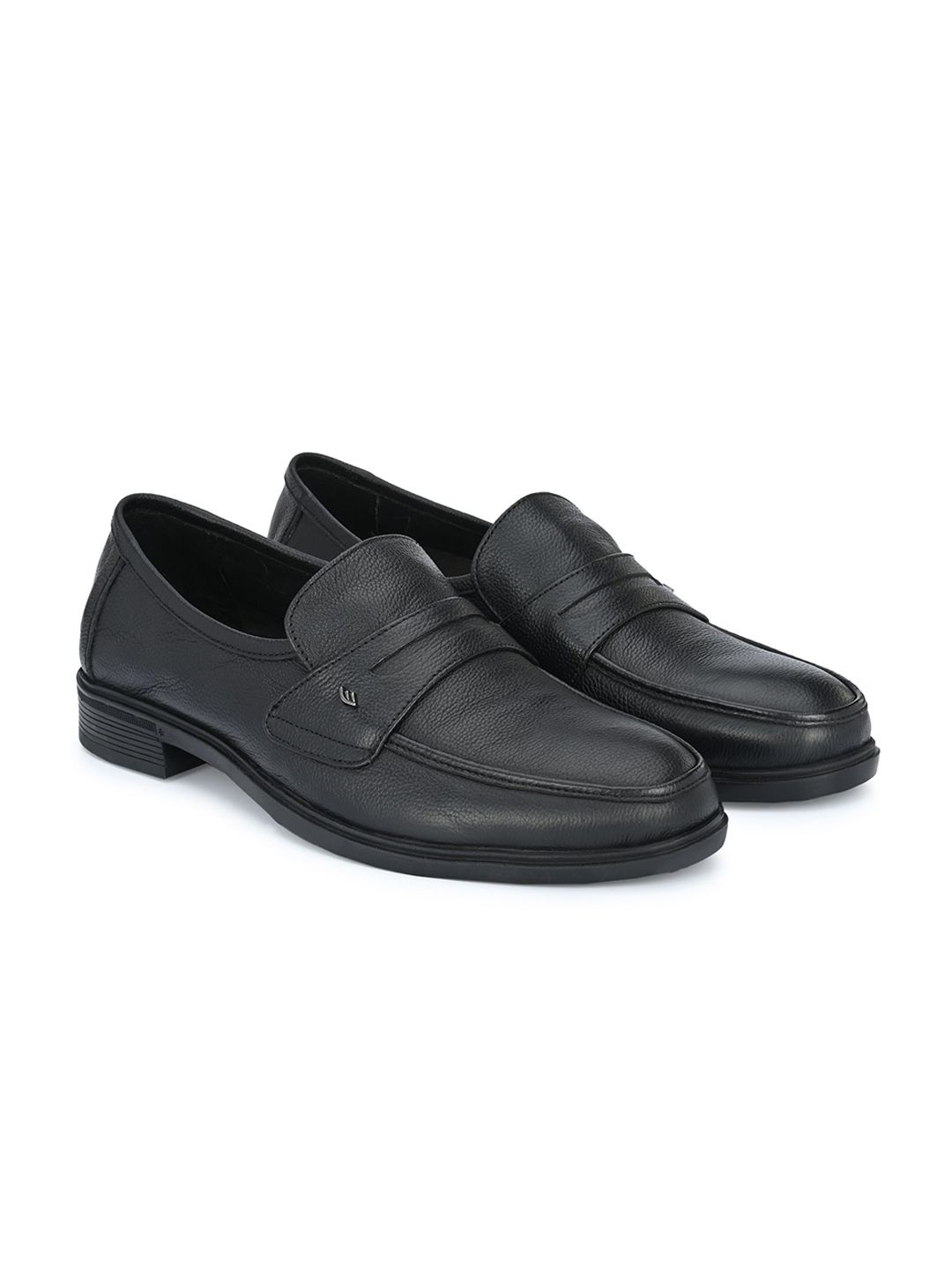 Egoss Men Black Genuine Leather Loafers