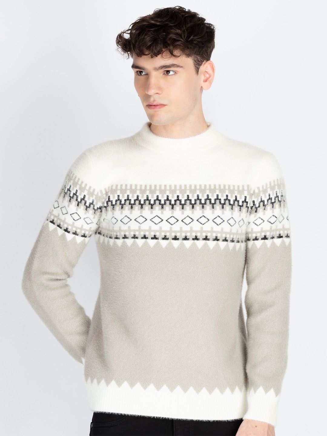 Status Quo Men Printed Pullover Sweaters