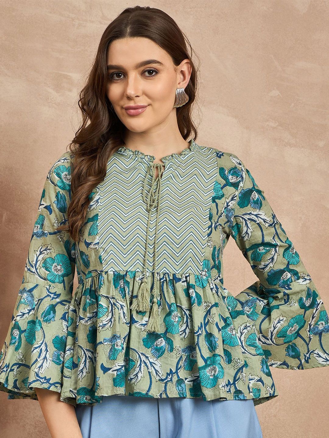 Routes by All About You Women Floral Ethnic Cotton Top