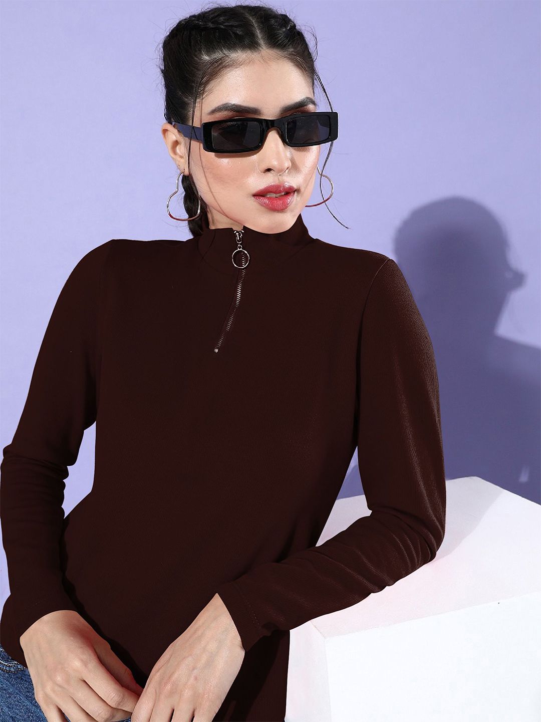 Dream Beauty Fashion Women Solid High Neck Top