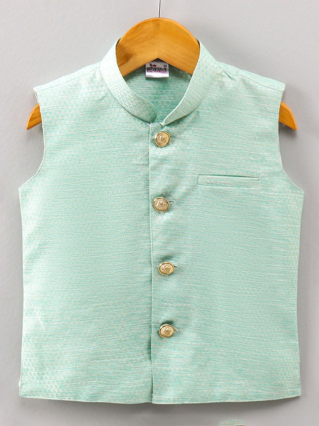 Pehanaava Boys Woven Design Nehru jacket