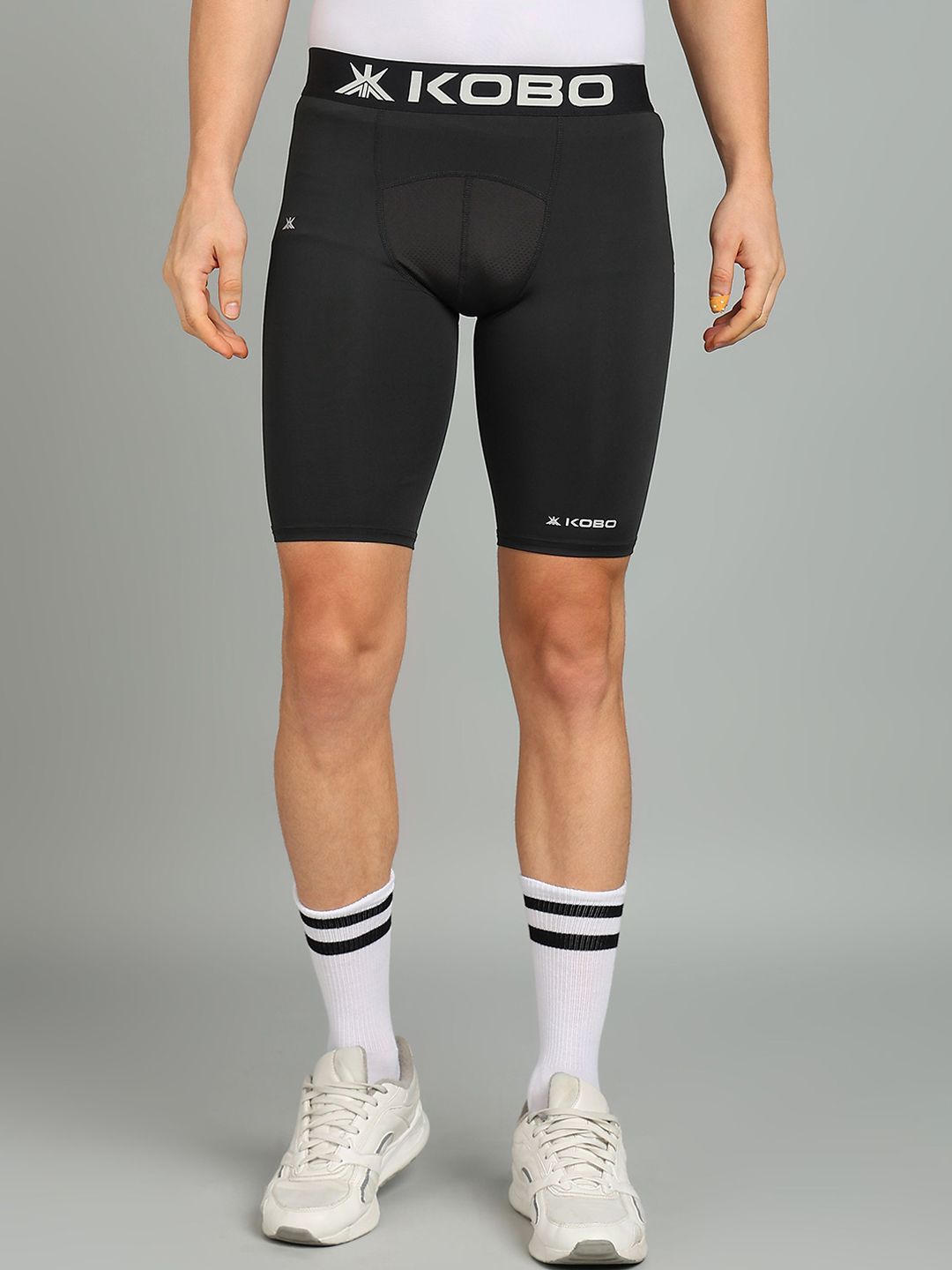 KOBO Men Skinny Fit Training or Gym Slip-On Sports Shorts