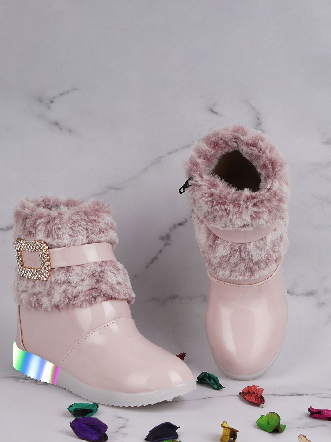 BAESD Girls Solid Casual Flatform-Heeled Winter Boots