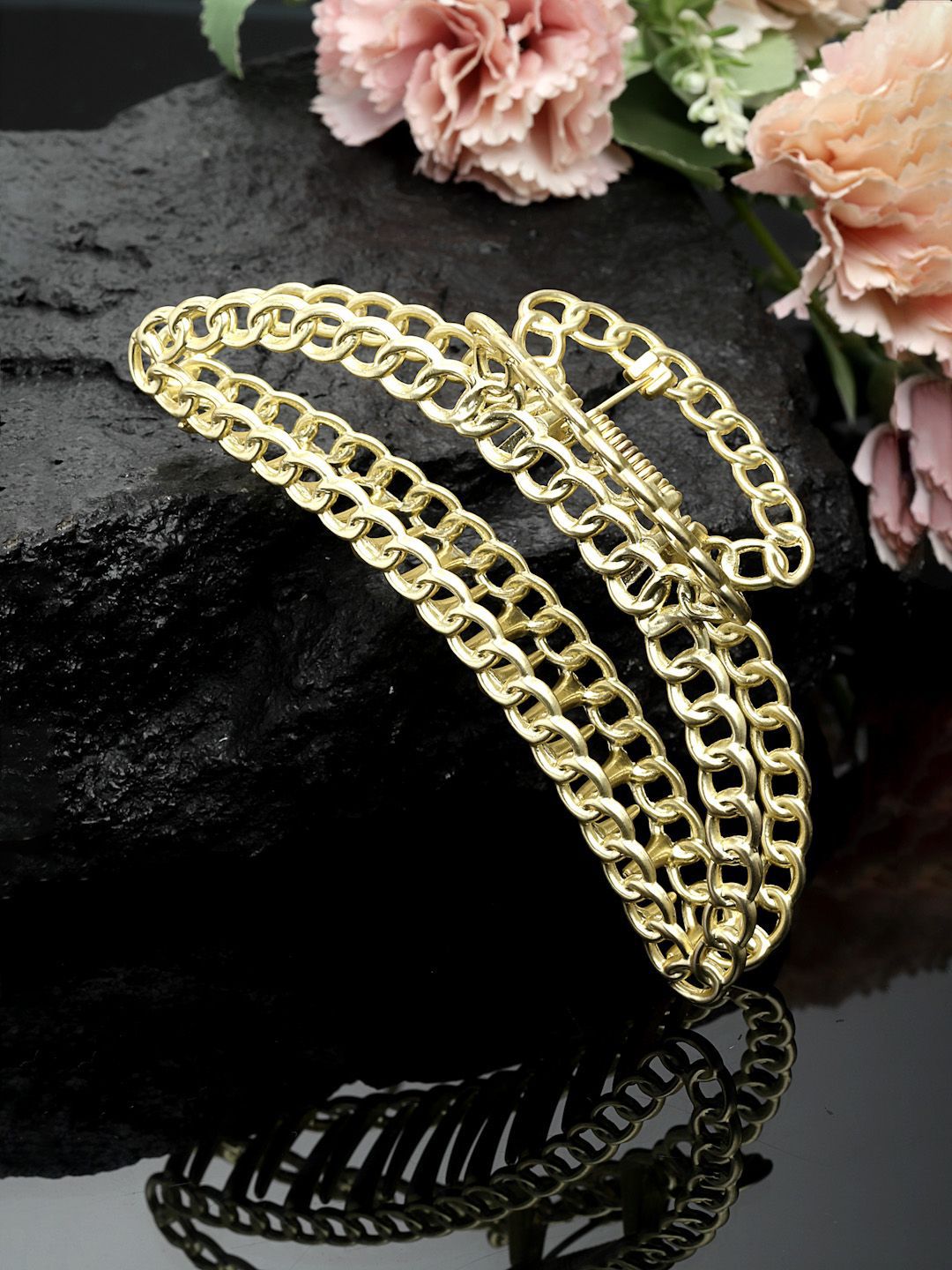 PANASH Women Gold Plated Metal Claw Clip