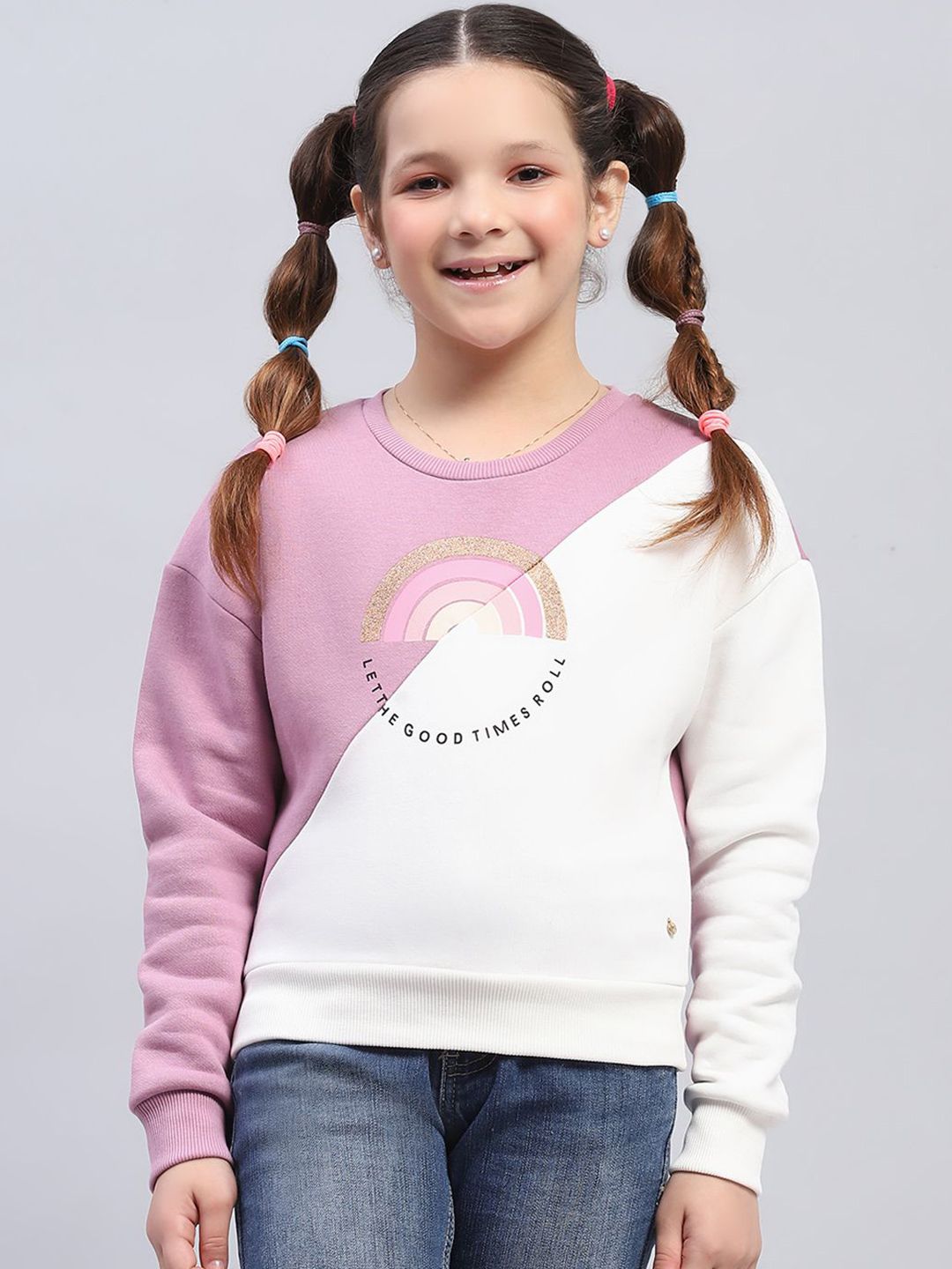 Monte Carlo Girls Graphic Printed Cotton Sweatshirt