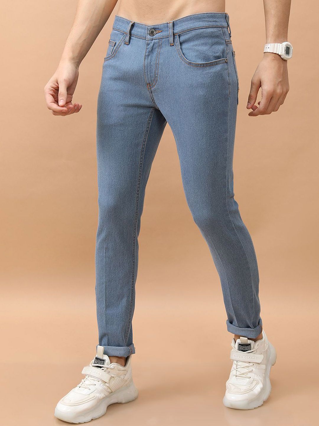 HIGHLANDER Men Skinny Fit Clean Look Stretchable Jeans