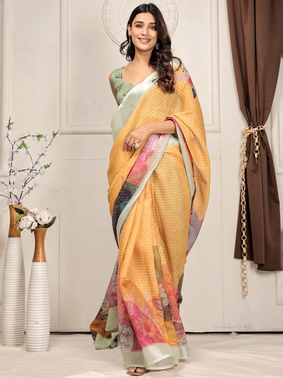 Floral Zari Ready to Wear Saree 2