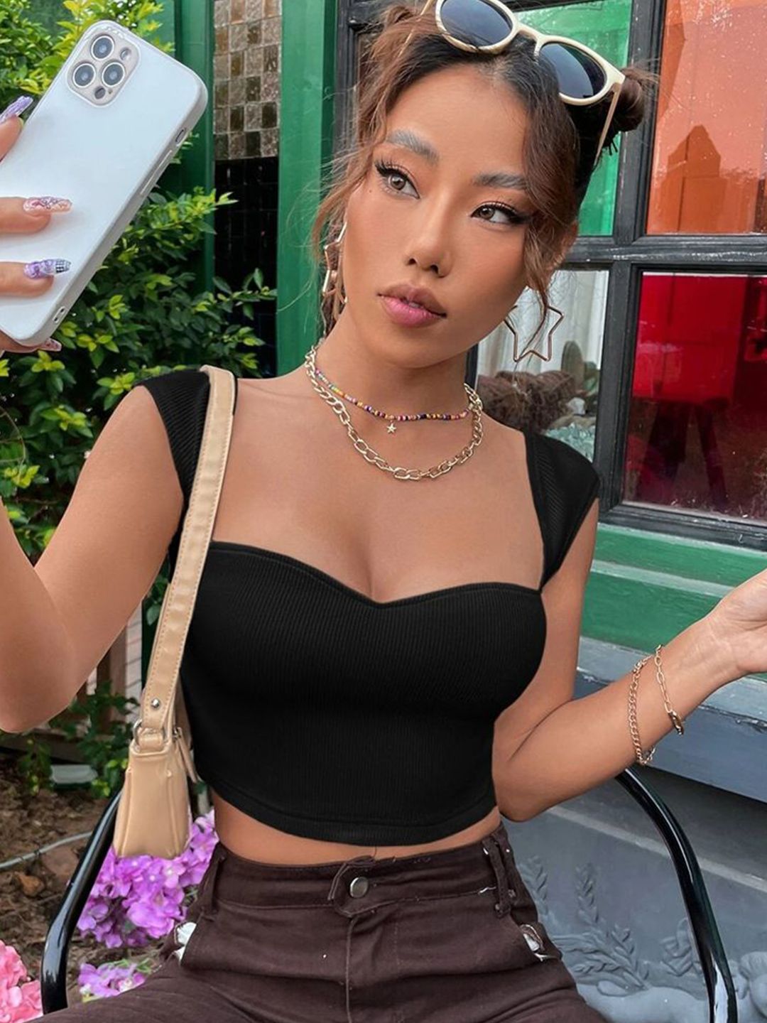 HERE&NOW Sweetheart Neck Cotton Tube Top
