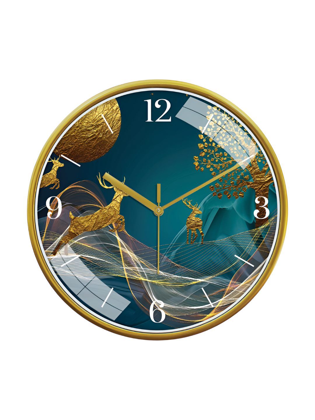 Price History - Random Wall Clock Golden Plastic & Glass Sweep Silent ...