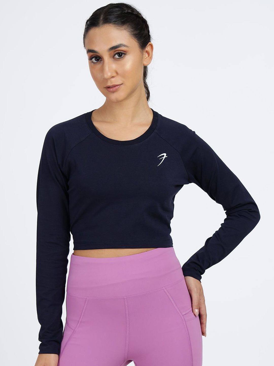 FUAARK Women Stretchex Solid Round Neck Cotton Slim Fit T-shirt