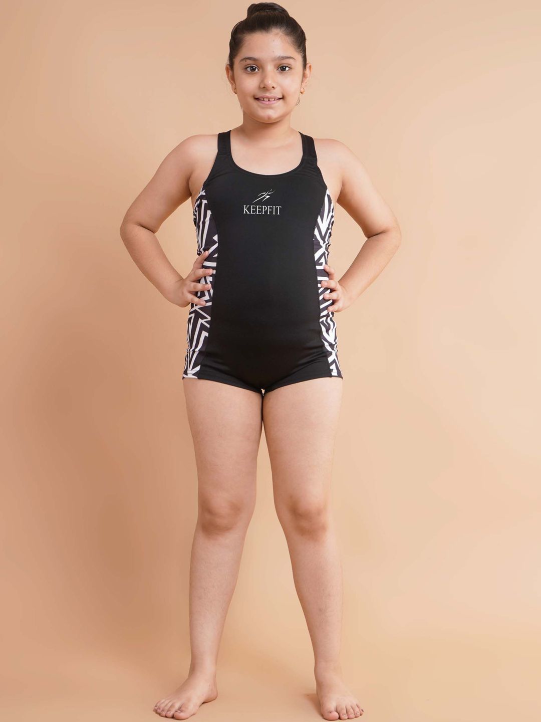 Keepfit Girls Printed Round Neck Legsuit