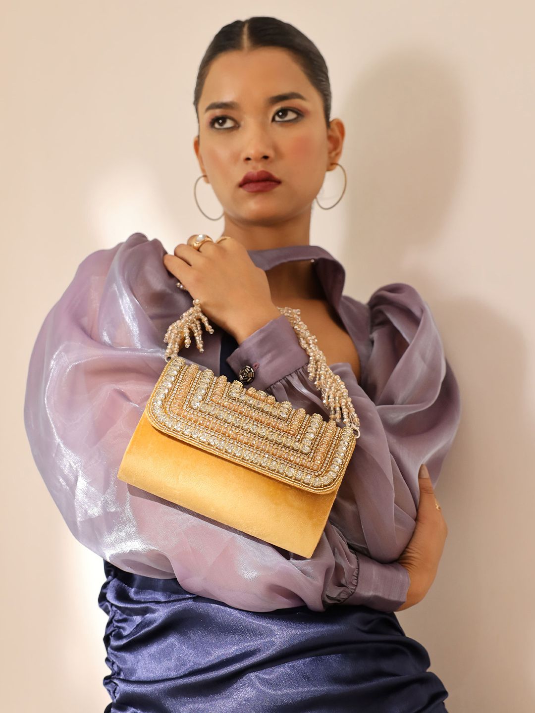 Buy THE TAN CLAN Nysa Embroidered Foldover Clutch -  - Accessories for Women