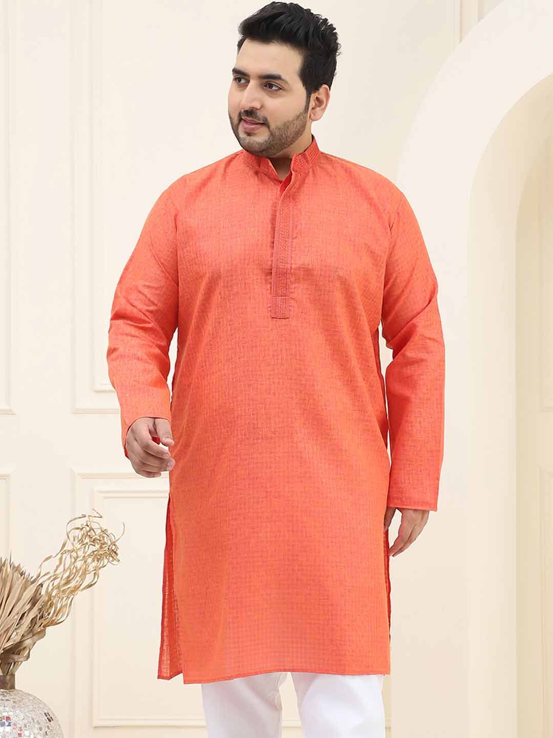 SOJANYA PLUS Abstract Printed Mandarin Collar Cotton Regular Straight Kurta