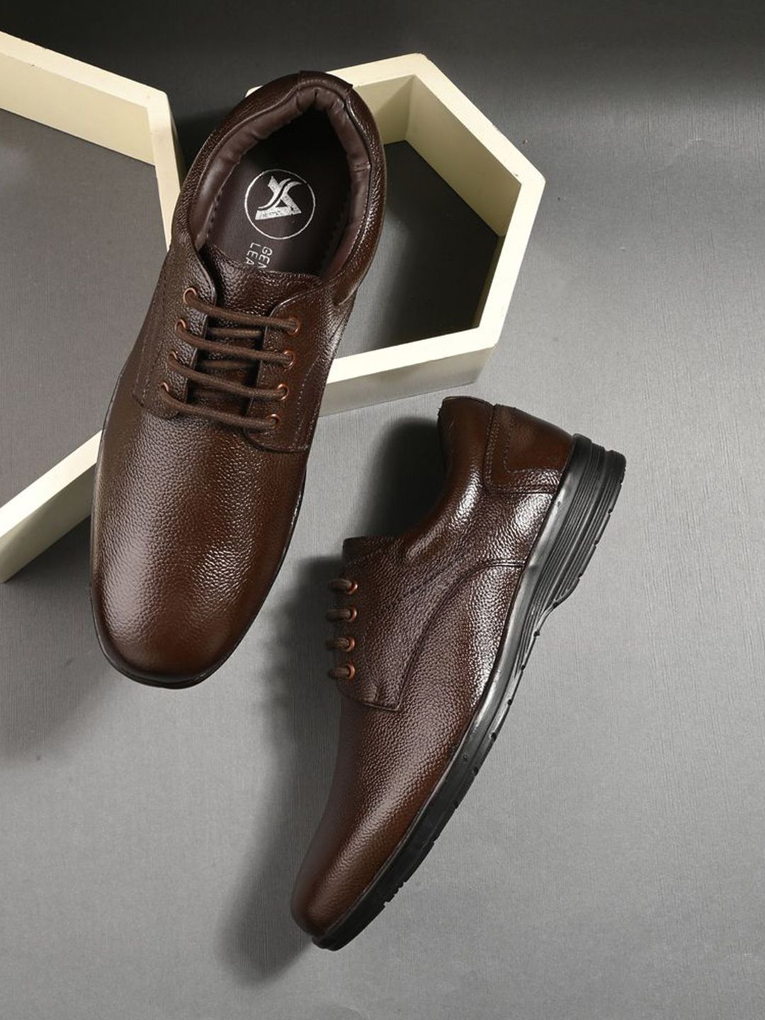 Auserio Men Leather Derbys Formal Shoes