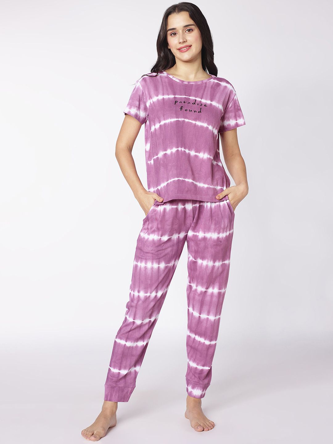 beebelle Women Tie-Dye Pure Cotton Night suit