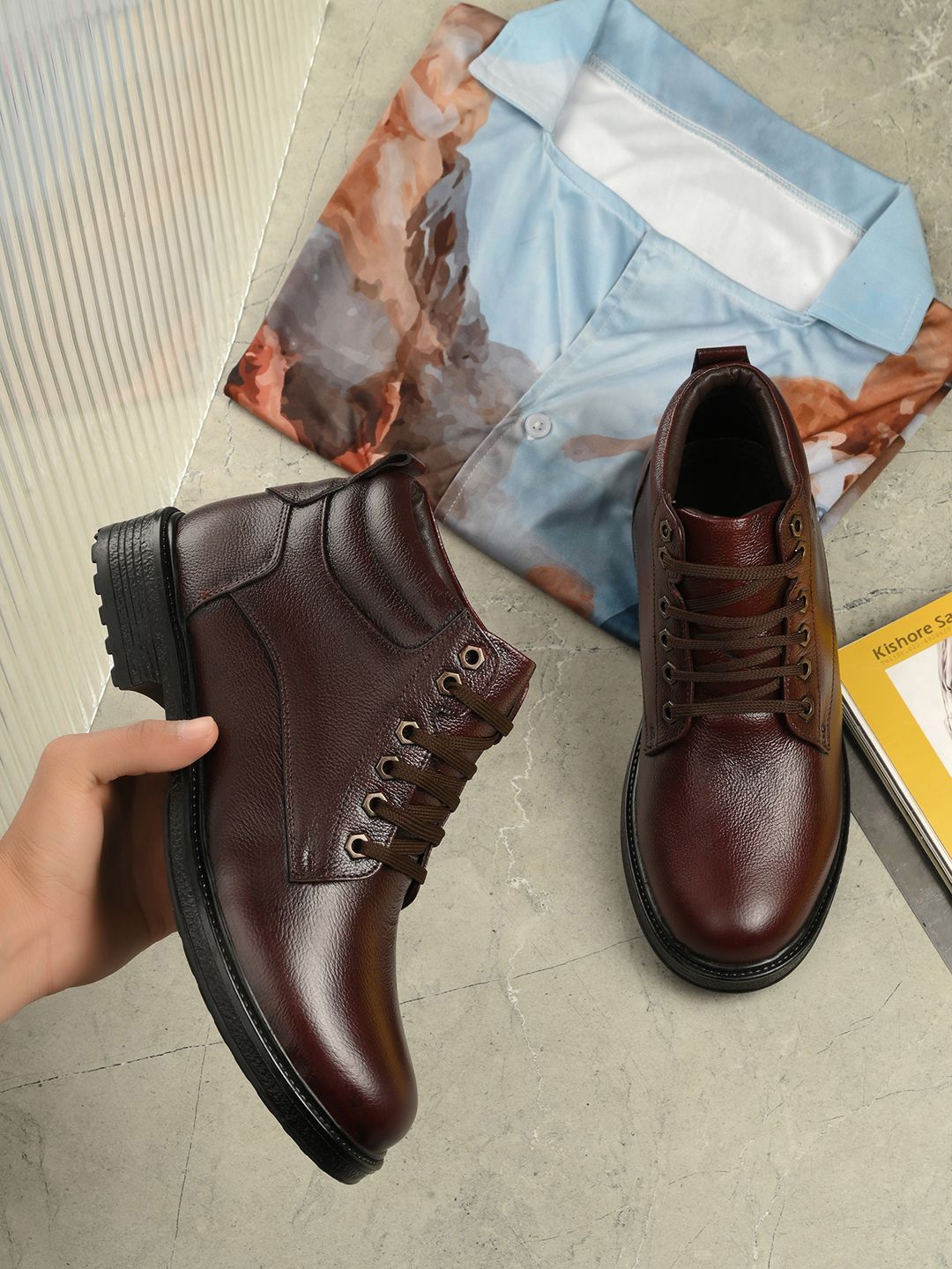 Mactree Men Leather Regular Boots