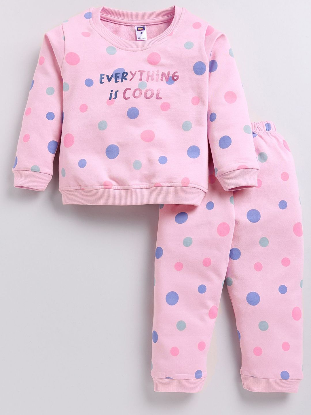 Nottie Planet Girls Round Neck Pure Cotton Sweatshirt with Joggers