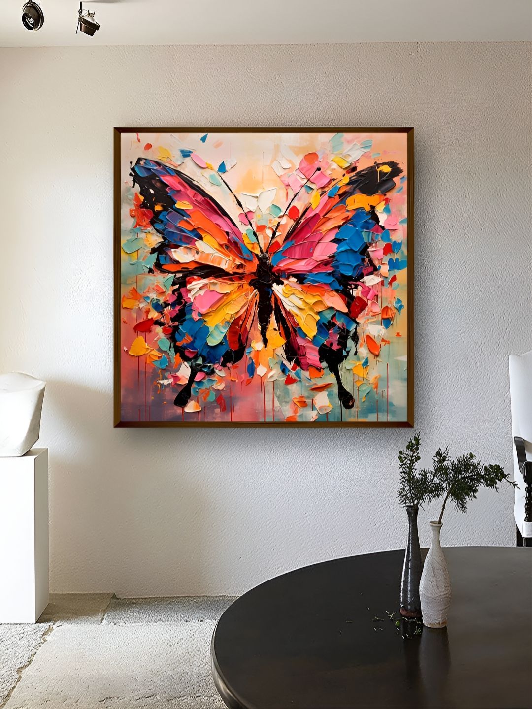 Artsense Butterfly Canvas Wall Square Paintings Wall Art-20 x 20In