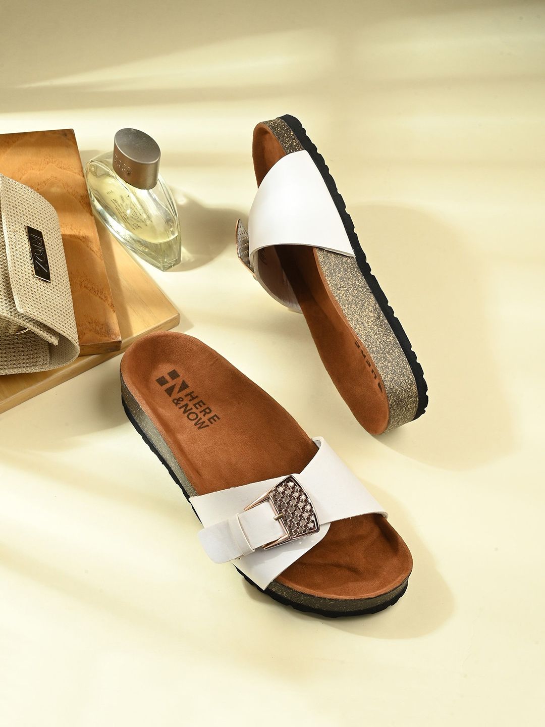 HERE&NOW Women Solid Open Toe Flats