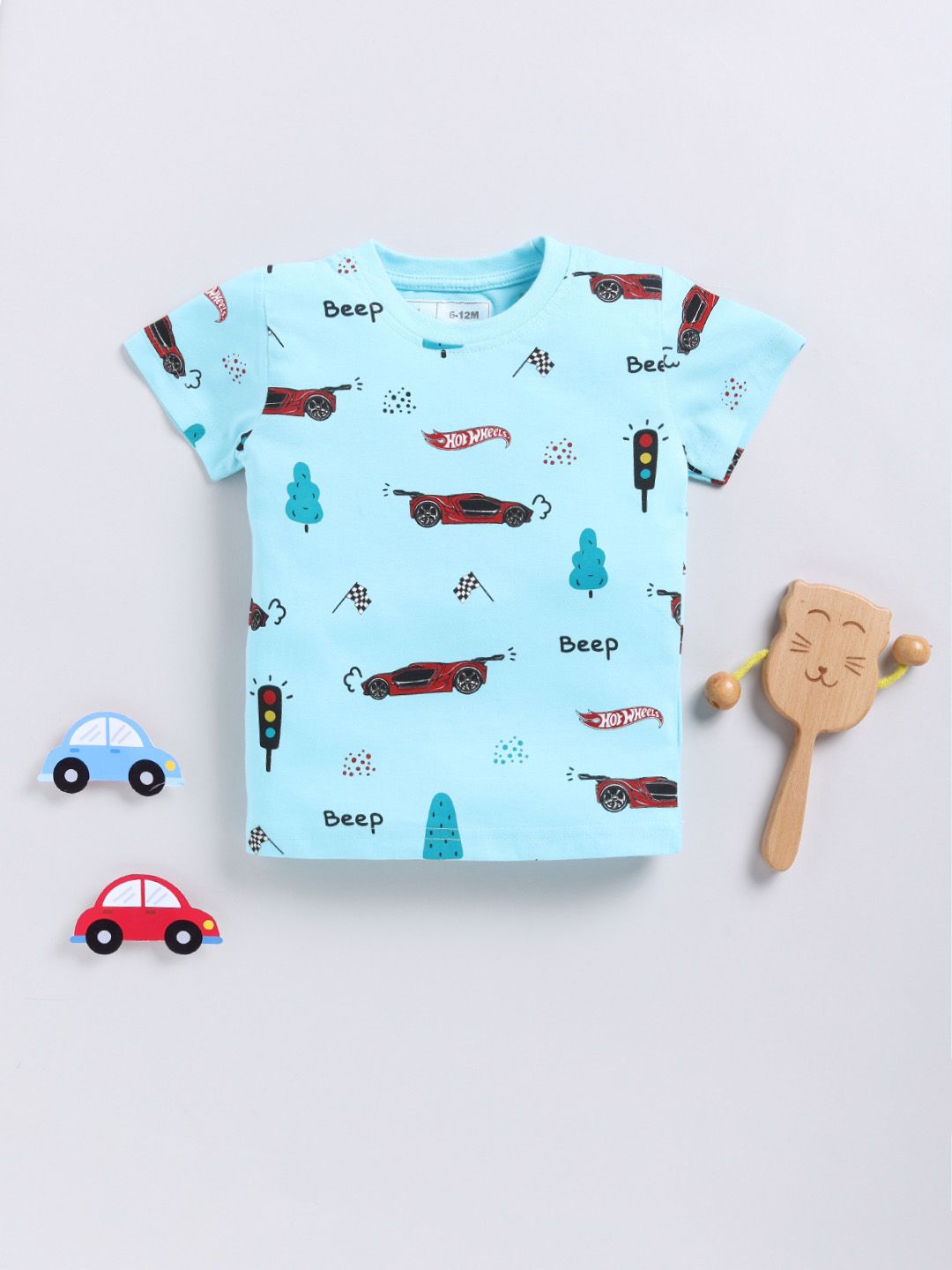 YK X Minute Mirth Infant Boys Hot Wheels Printed Pure Cotton T-shirt