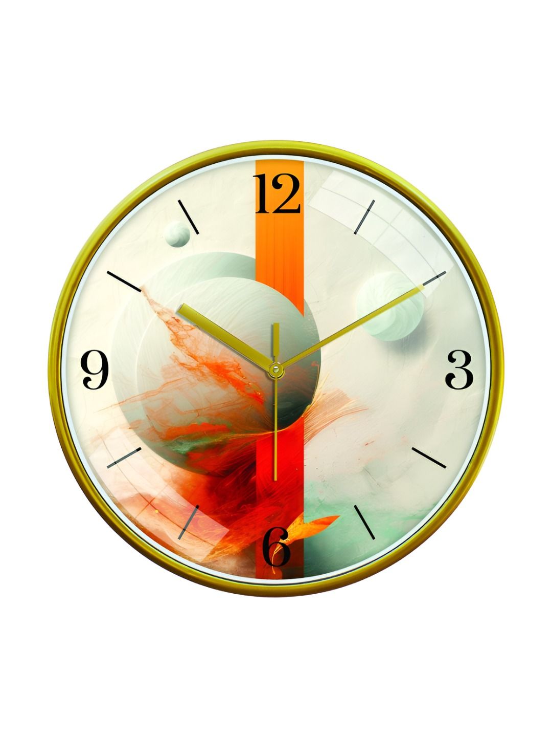 Buy Aura Printed Dial Off White Plastic Silent Clock Round Battery Analogue Wall Clock 30cm -  - Home for Unisex