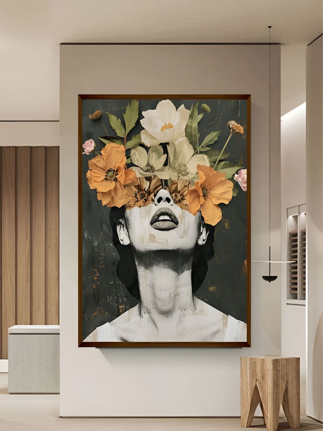 Artsense Black Canvas Wall Living Room Rectangle Potrait Paintings Wall Art -30 x 20In