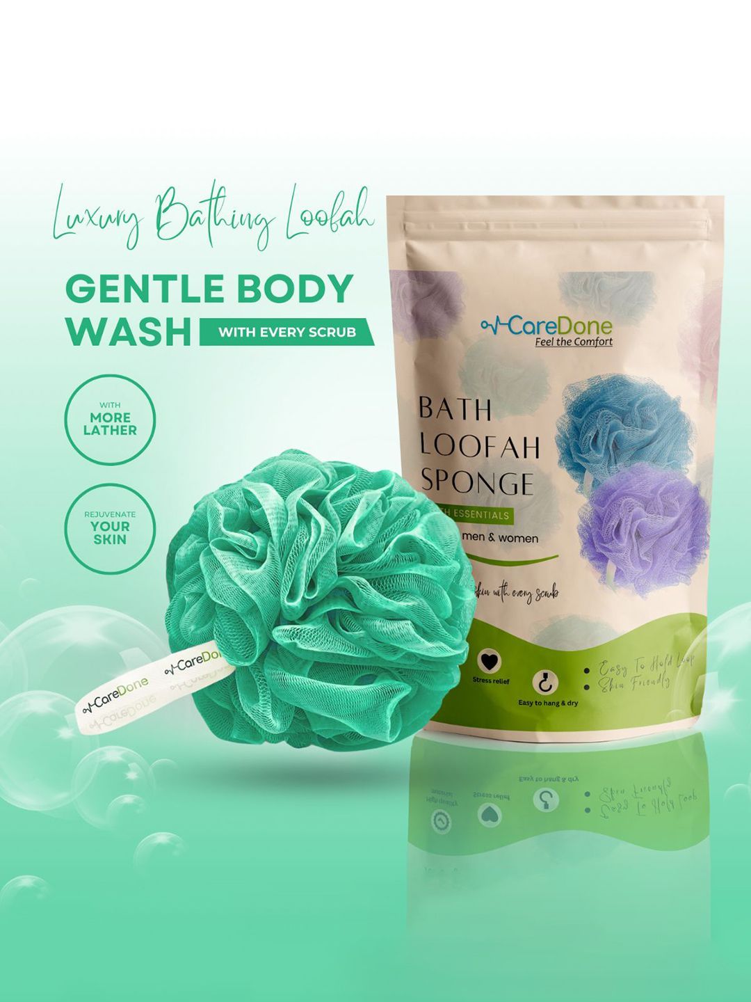 CareDone Soft Luxury Round Bathing Loofah