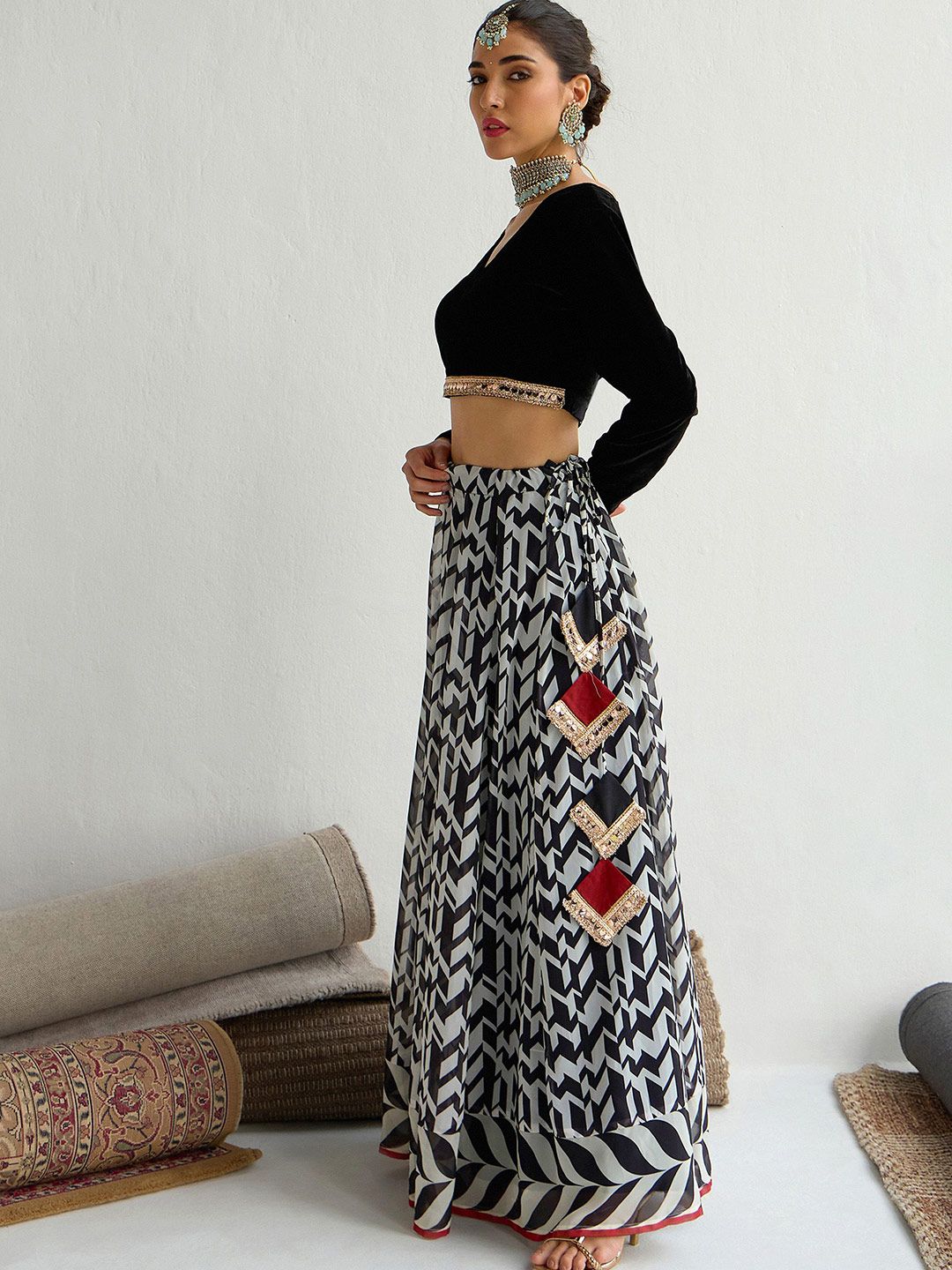 Shae by Embellished Sequinned Ready to Wear Lehenga & 4