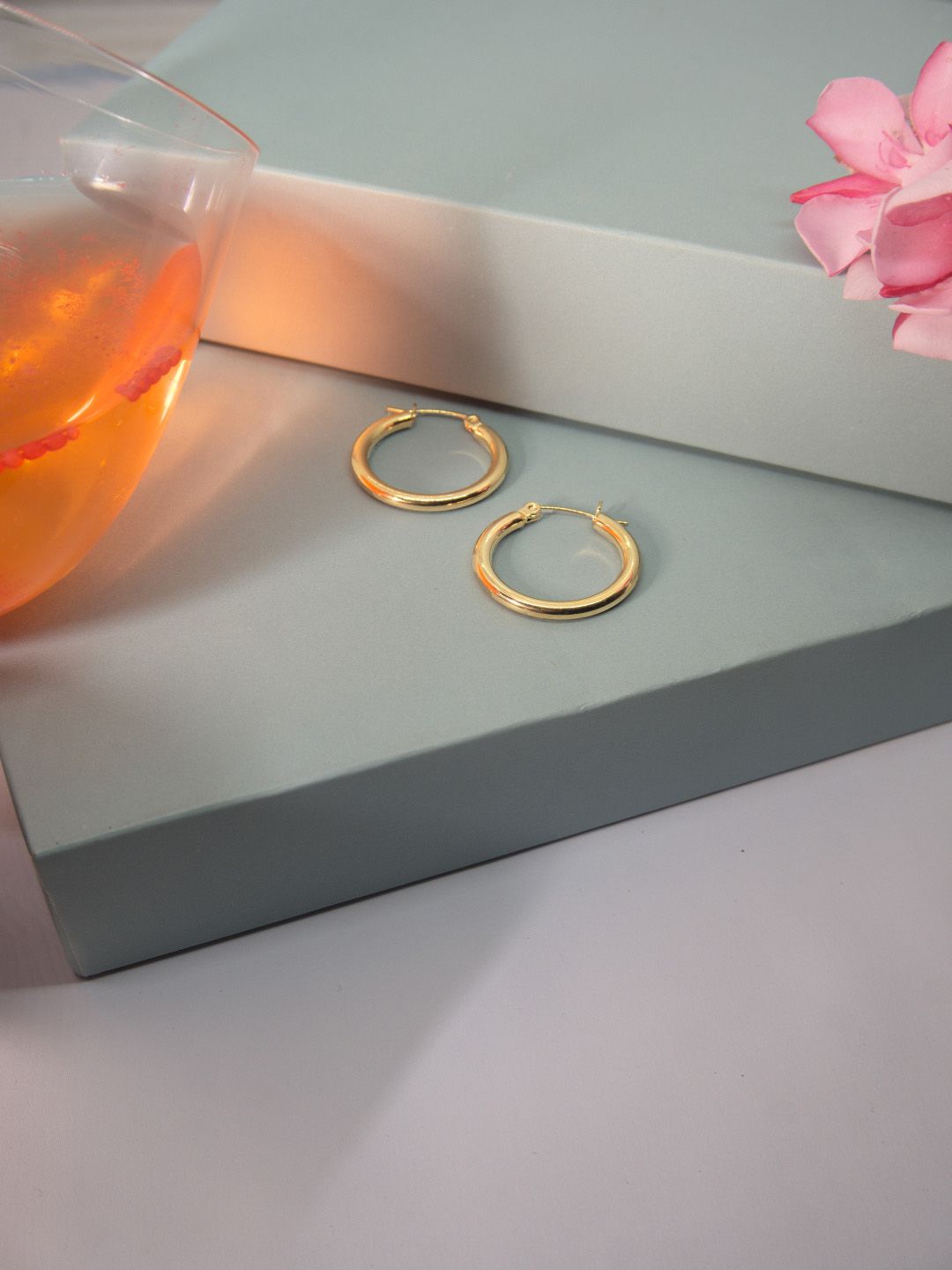 Niscka Gold Plated Circular Hoop Earrings
