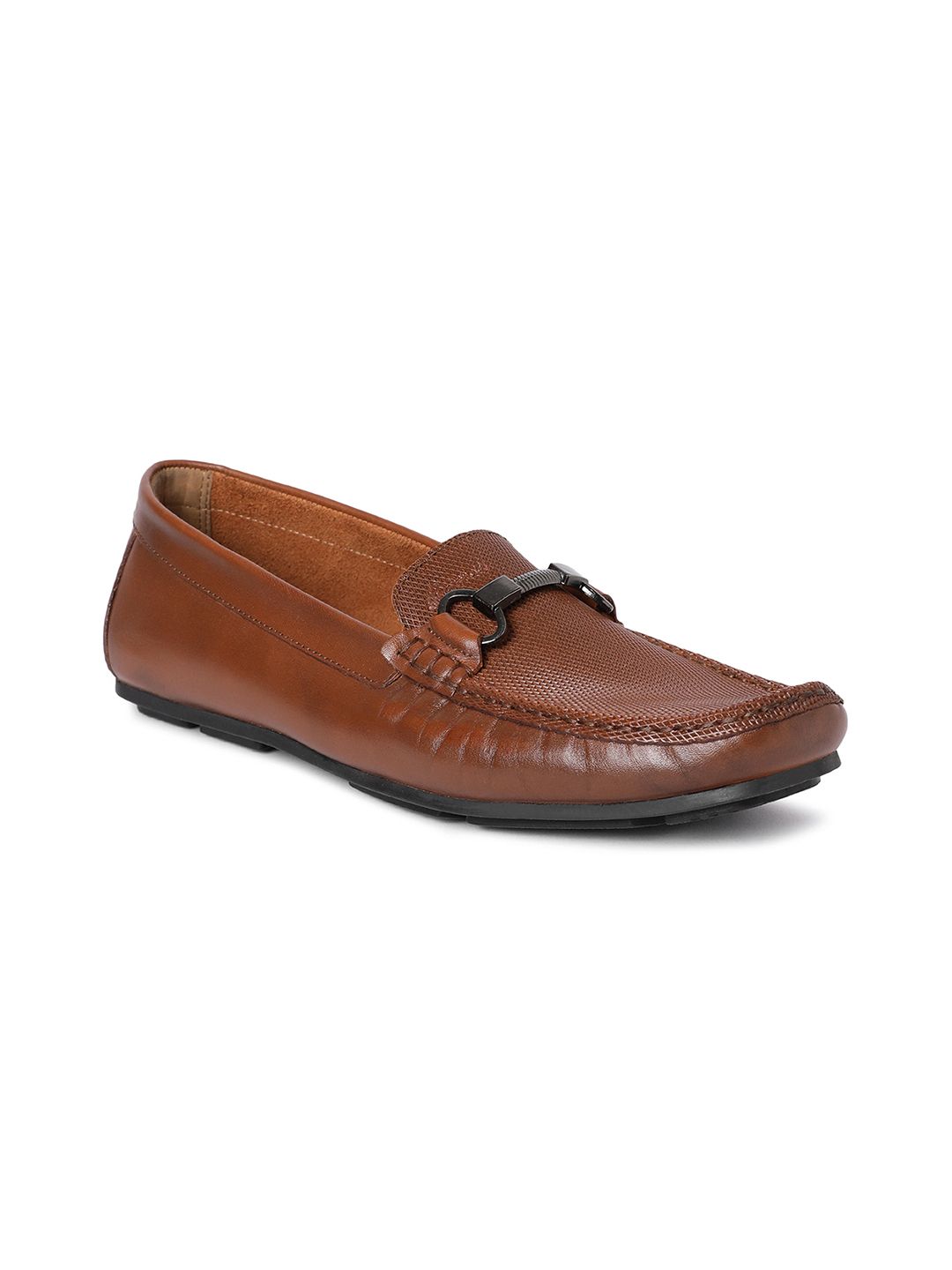 GABICCI Men Tom Tan Leather Slip-On Driving Shoes